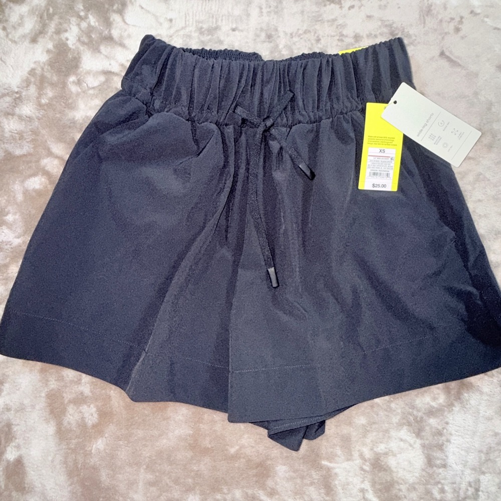 All‎ in Motion Wide Leg Shorts Women XS Black NEW High Rise Active 3.5" Inseam